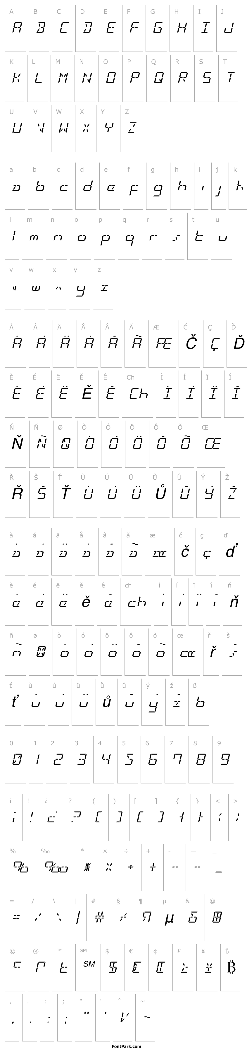 Přehled LED Sled Expanded Italic
