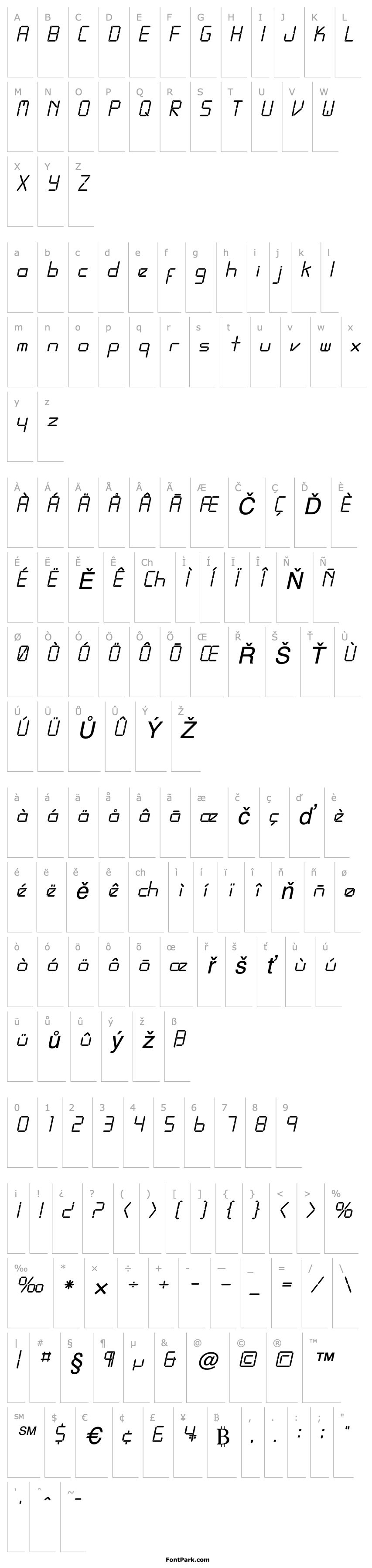 Přehled LEDSSK Italic