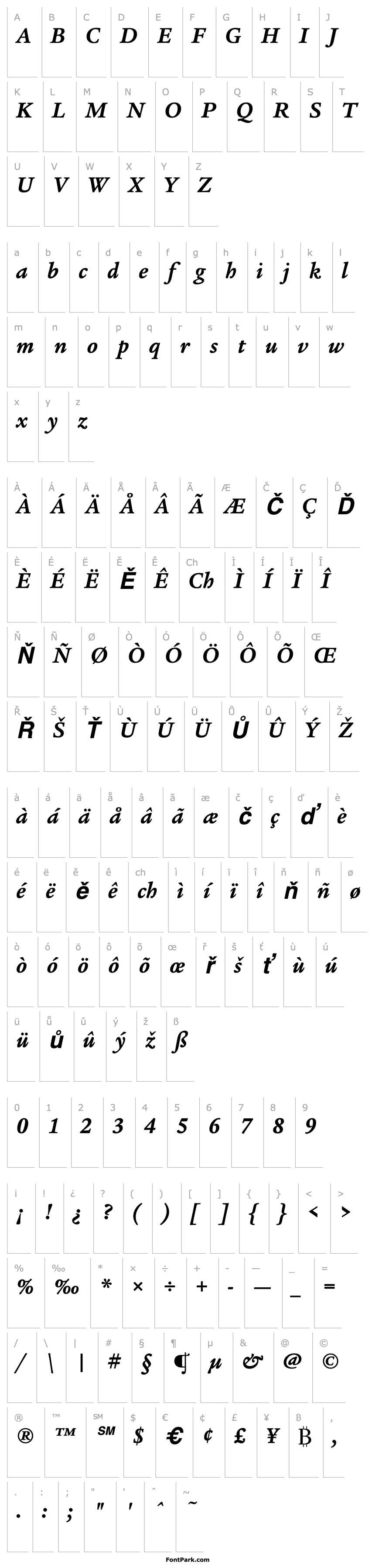 Overview Legacy Serif ITC TT BoldItalic