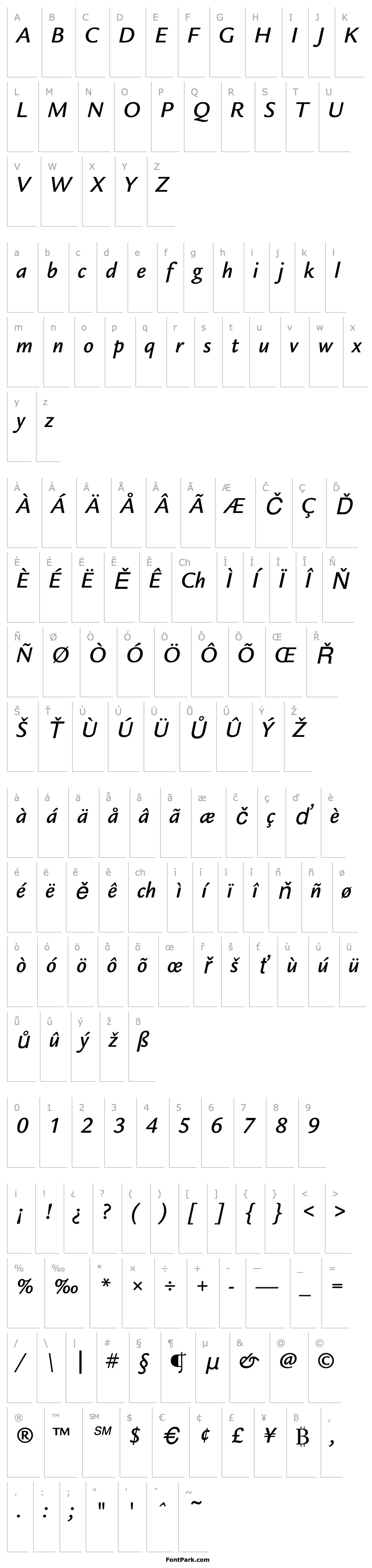 Overview LegacySans-MediumItalic