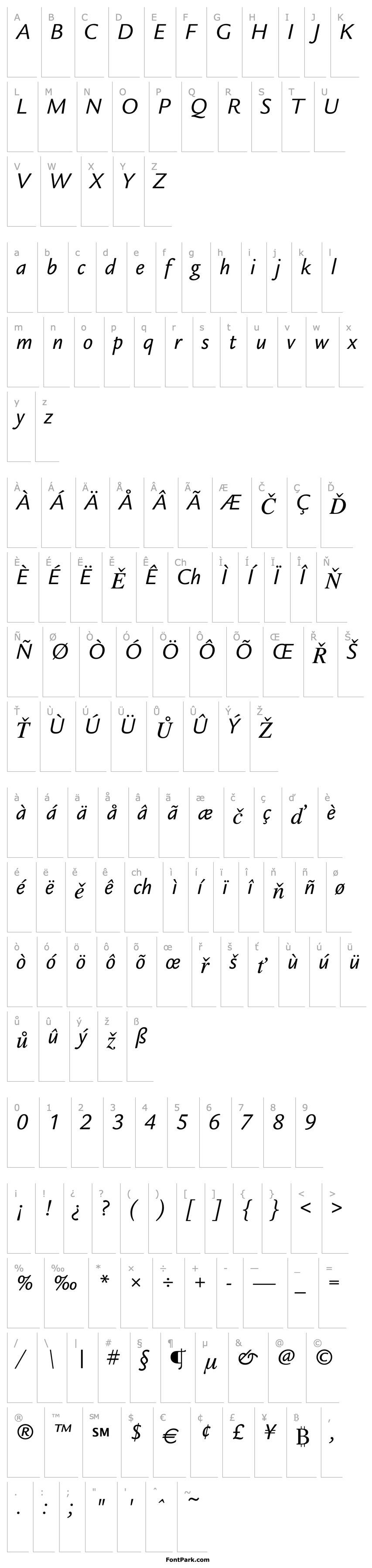 Overview LegacySansITC-BookItalic