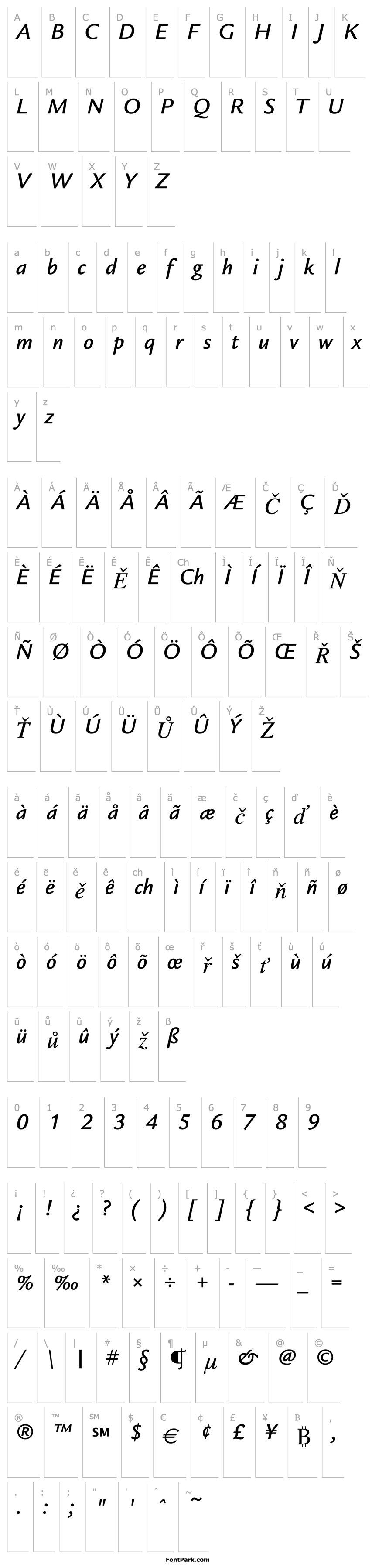 Overview LegacySansITC-MediumItalic