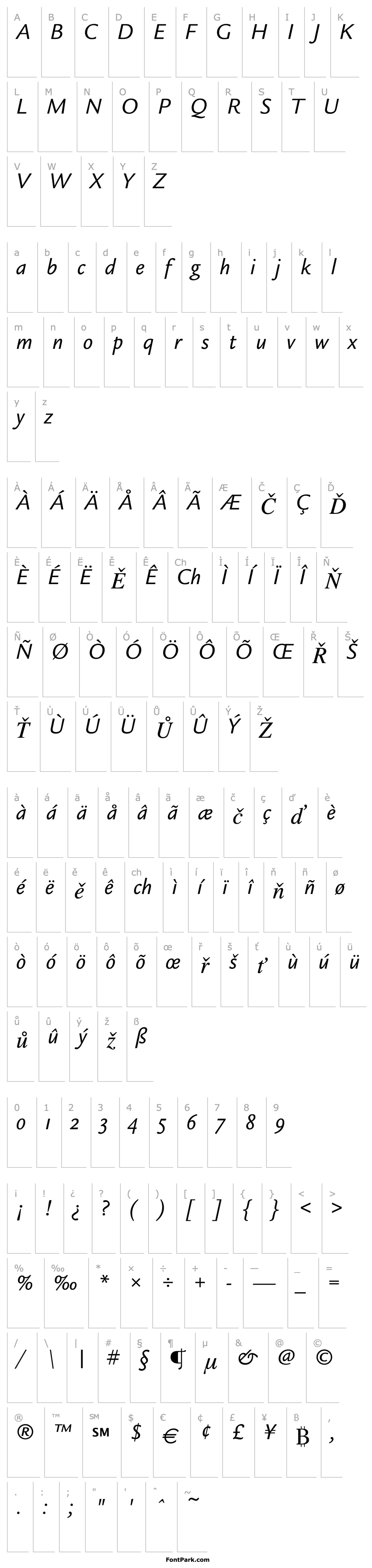 Overview LegacySansITCOS-BookItalic