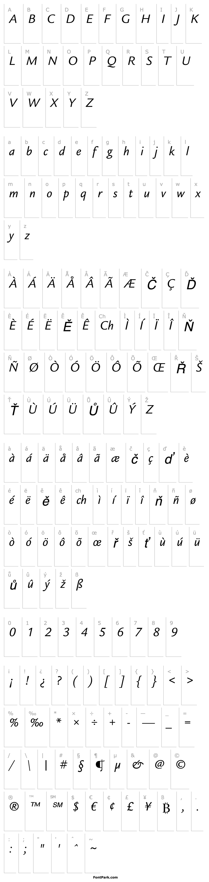 Overview LegacySansITCStd-BookItalic