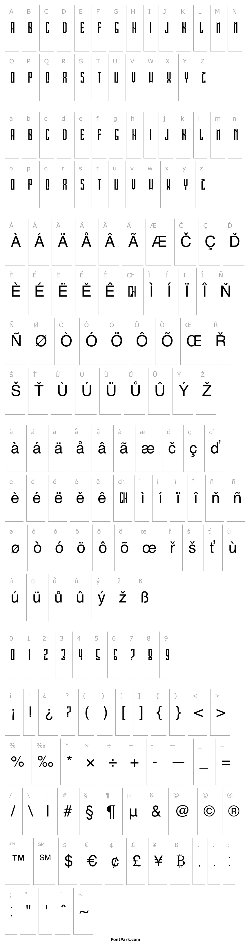 Přehled Legionary Condensed Tall Regular