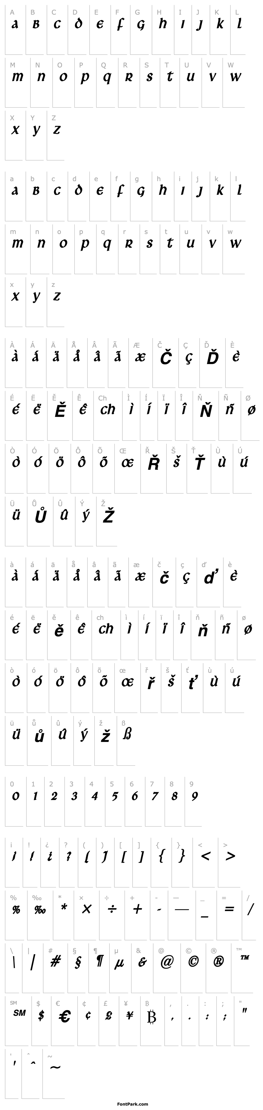 Overview Leo Condensed BoldItalic