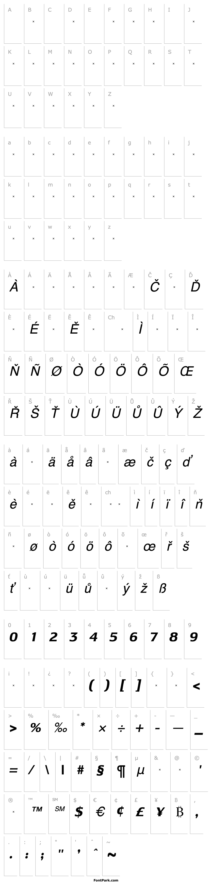 Overview LesmoreBoldItalicTab