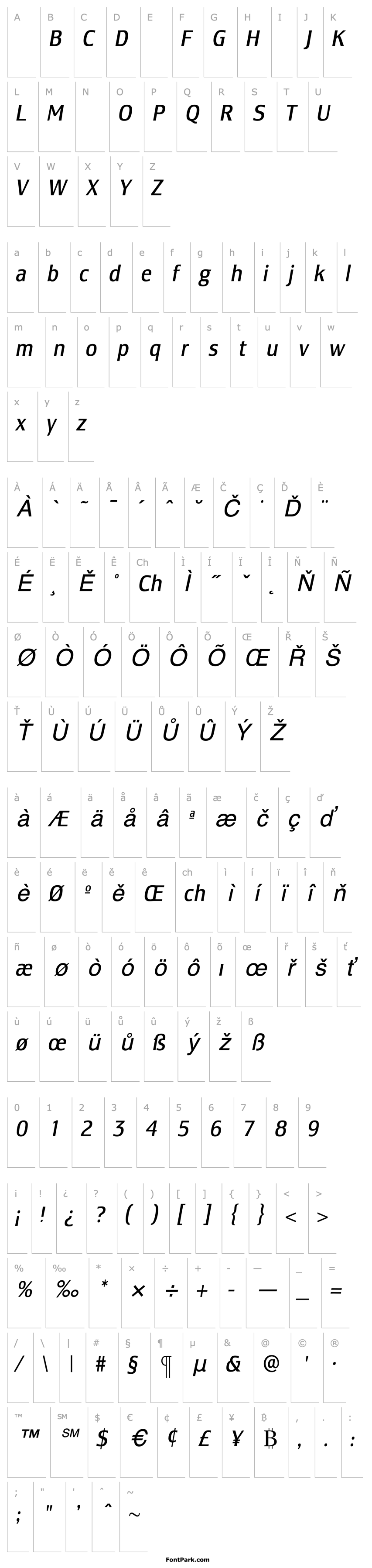 Overview LesmoreBookCondensedItalic