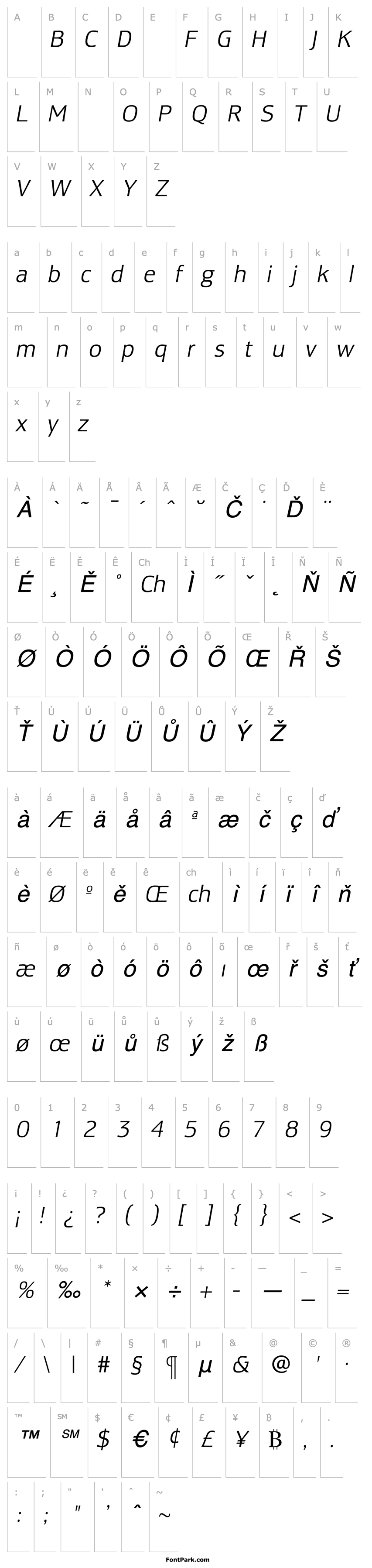 Overview LesmoreLightItalic