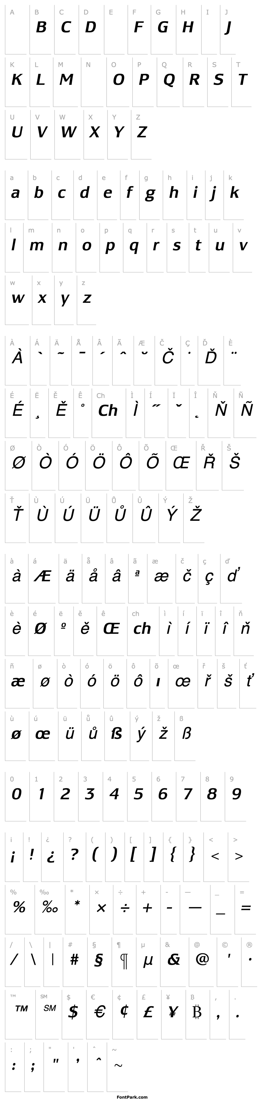 Přehled LesmoreMediumItalic