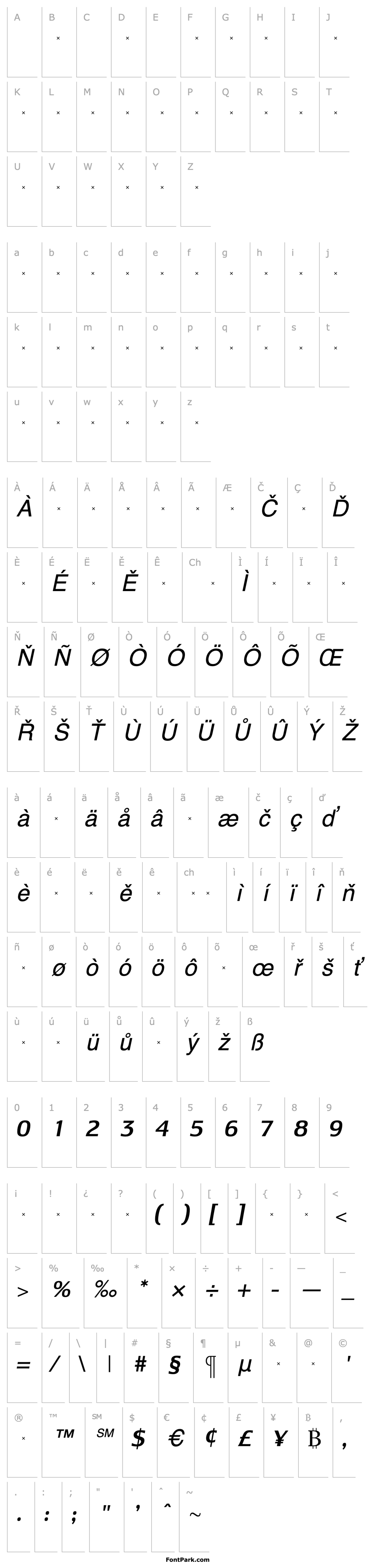 Overview LesmoreMediumItalicTab