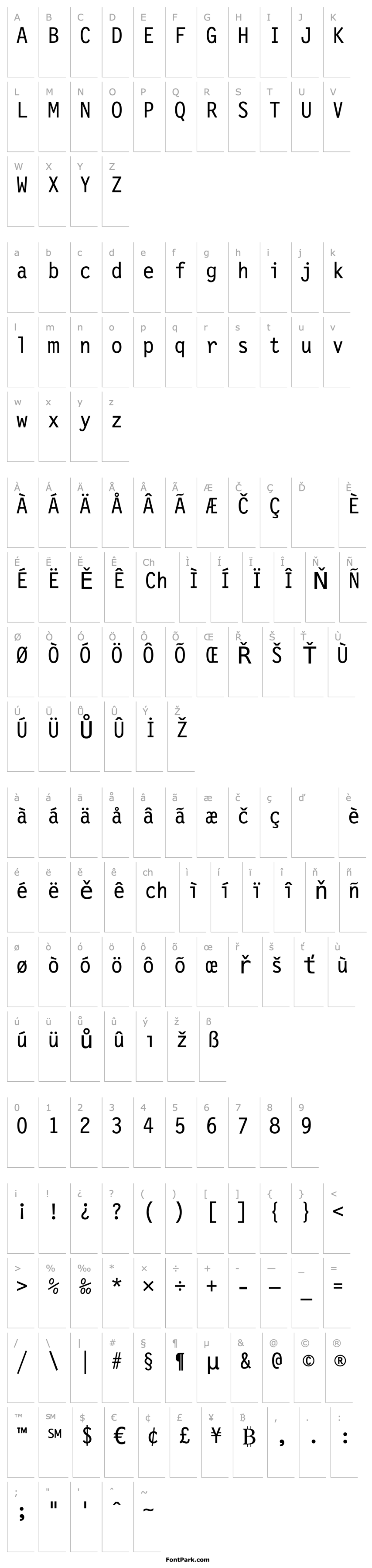 Overview Letter Gothic 12 Pitch BT