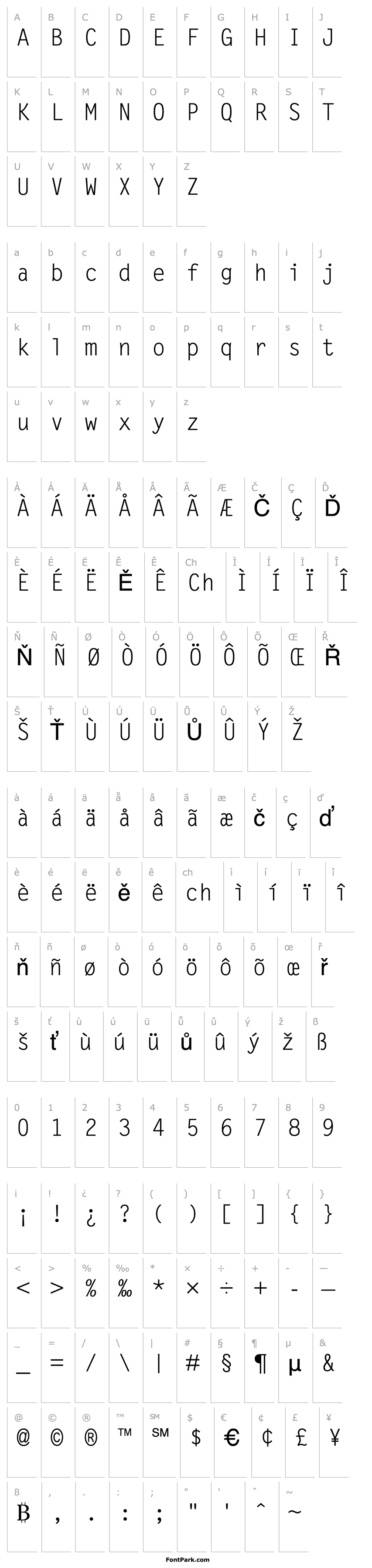 Overview Letter Gothic MT