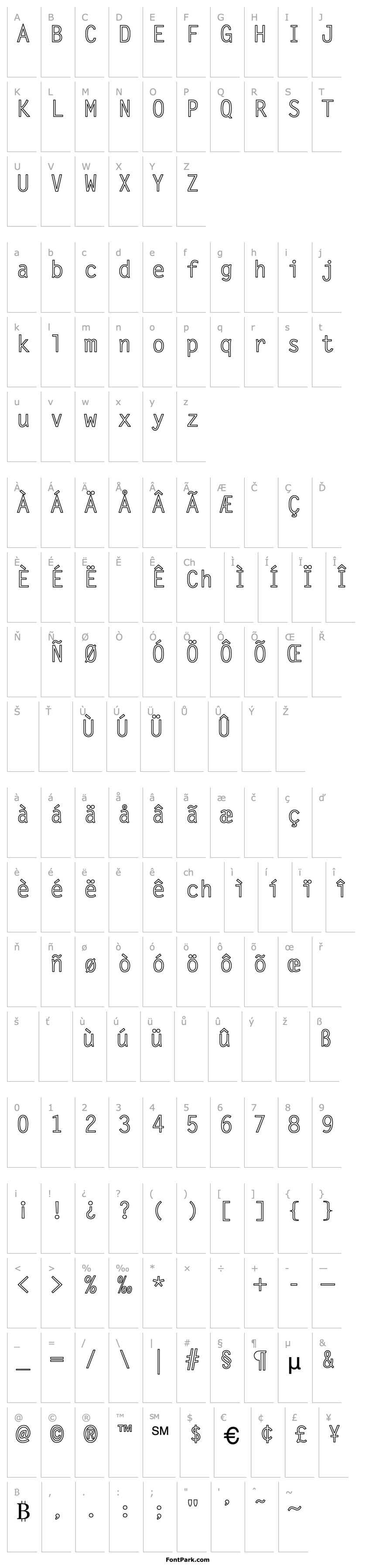 Overview LetterGothic-Bold Hollow