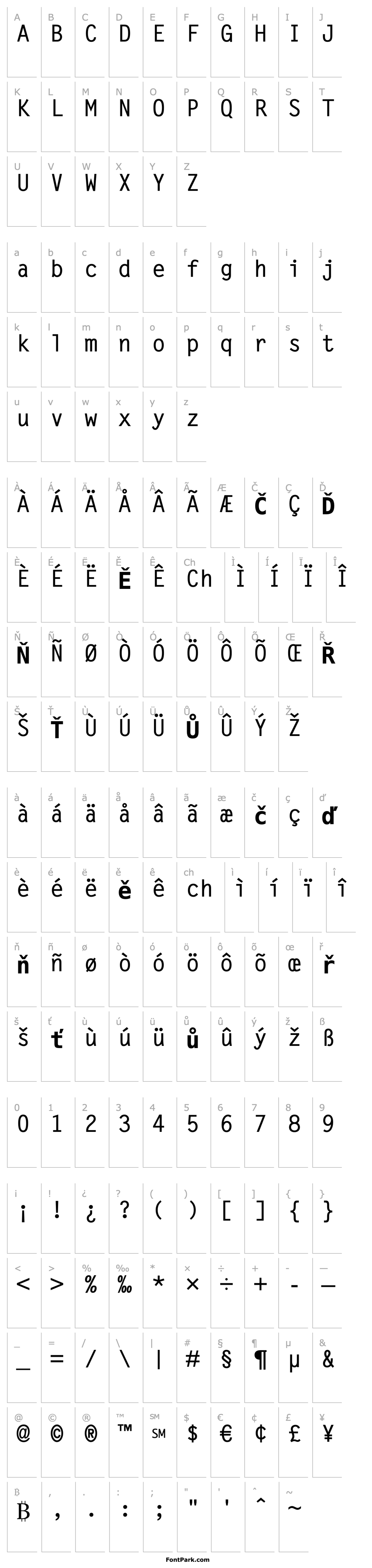 Overview LetterGothicMTStd-Bold