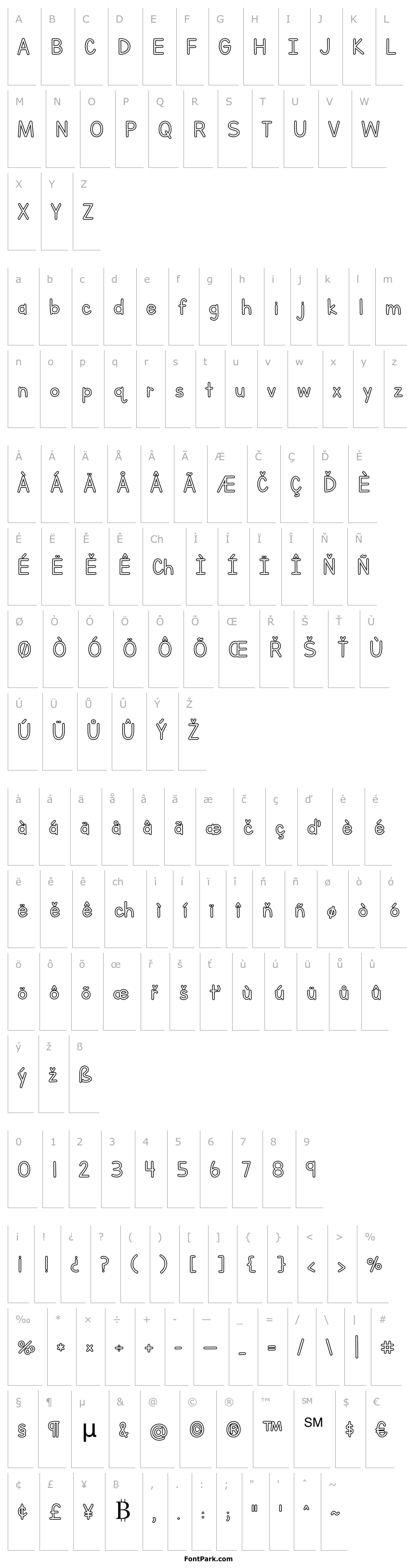 Přehled Letters for Learners Outline Bold