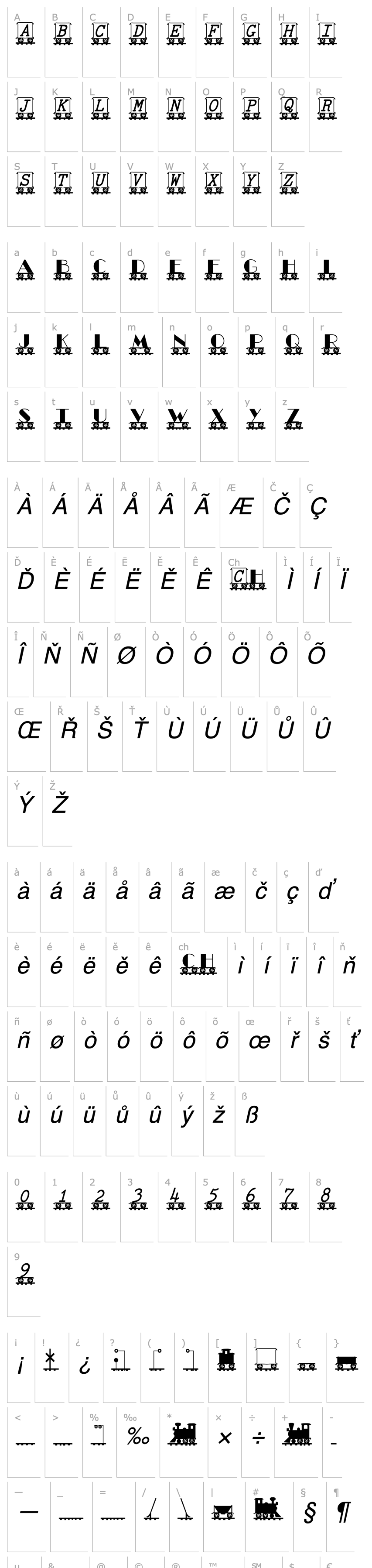 Přehled LetterTrain Italic