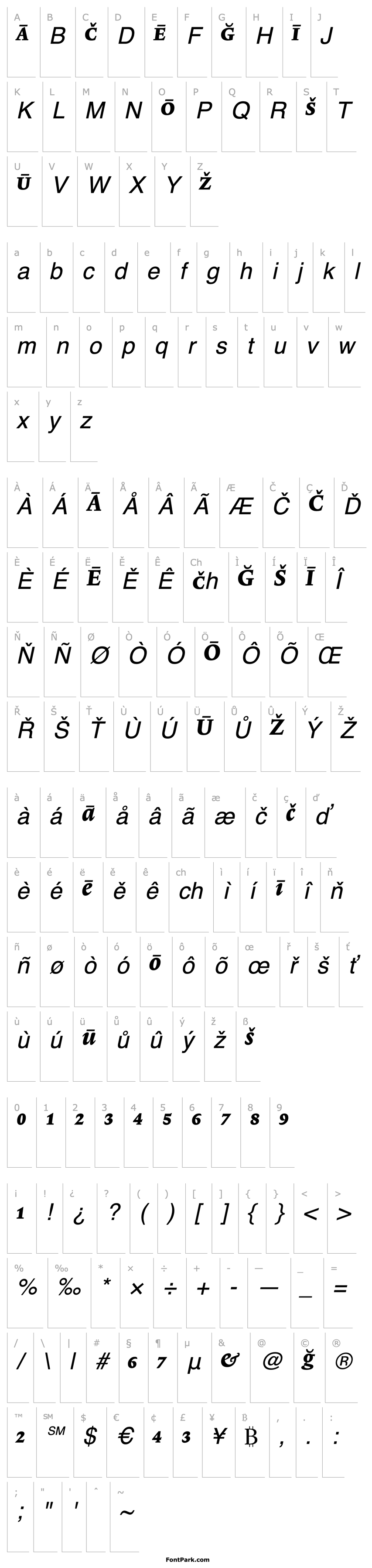 Overview Lexicon No1 Italic E Pi