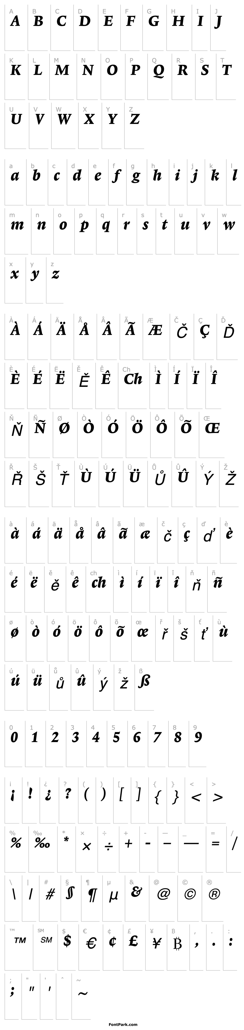 Overview Lexicon No1 Italic E Tab