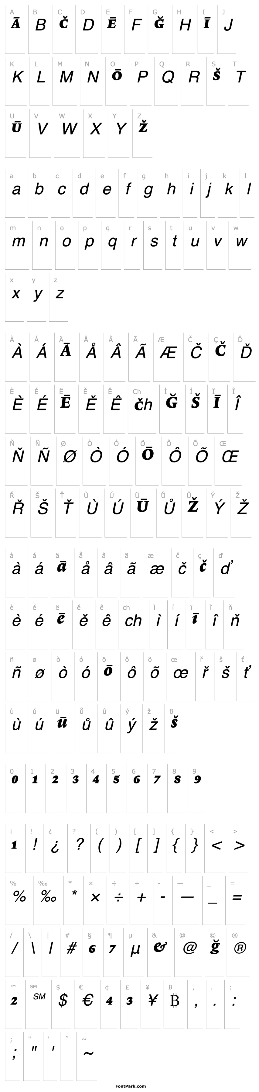 Overview Lexicon No1 Italic F Pi