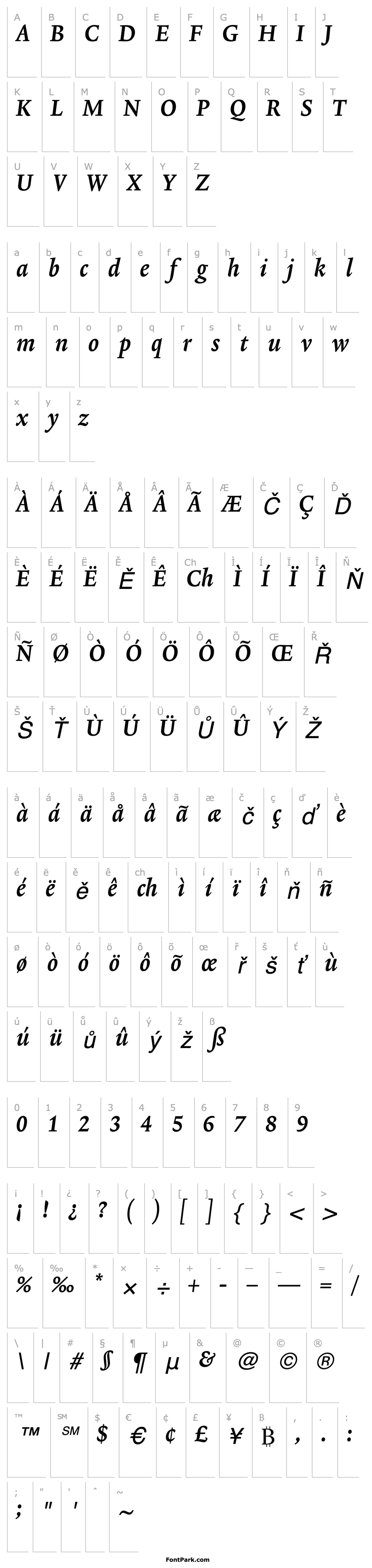 Přehled Lexicon No2 Italic C Tab