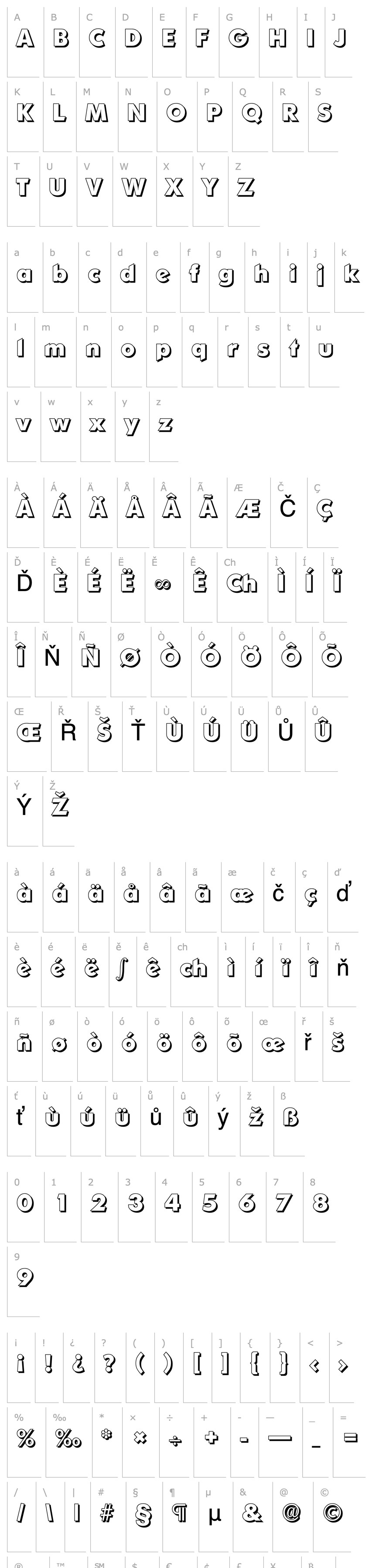 Přehled LiamBeckerShadow-ExtraBold-Regular