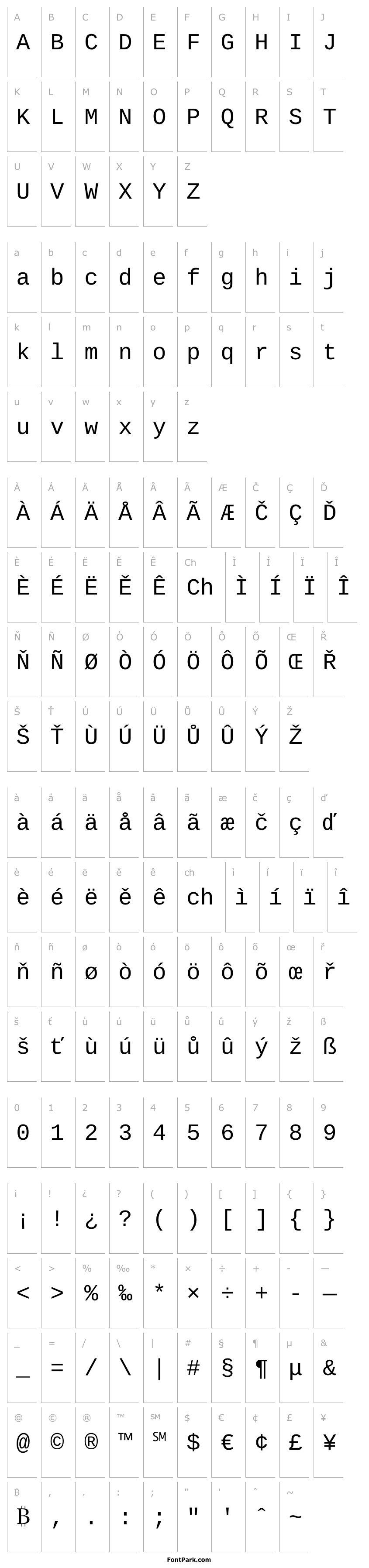 Overview Liberation Mono Regular