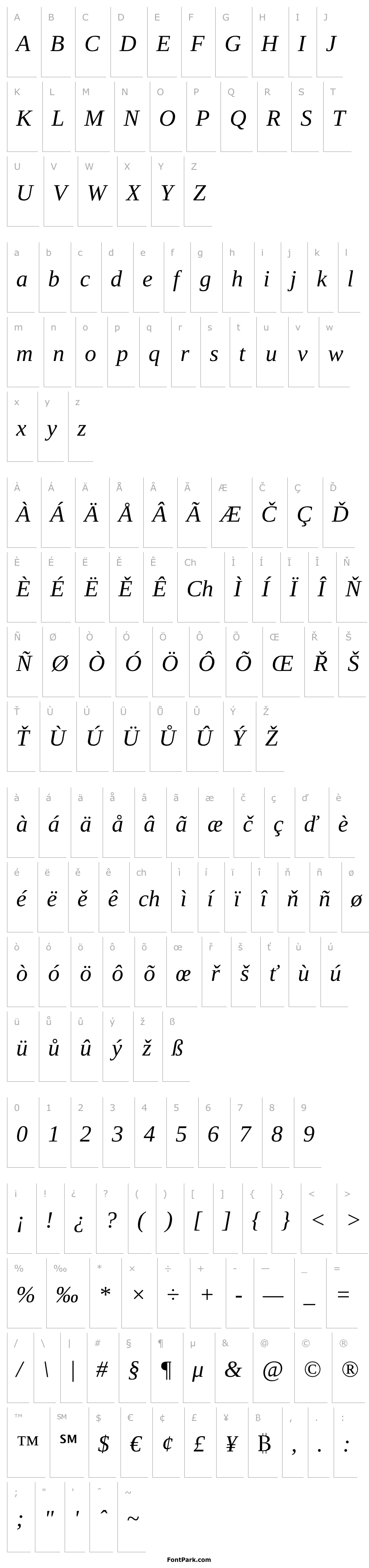 Overview Liberation Serif Italic