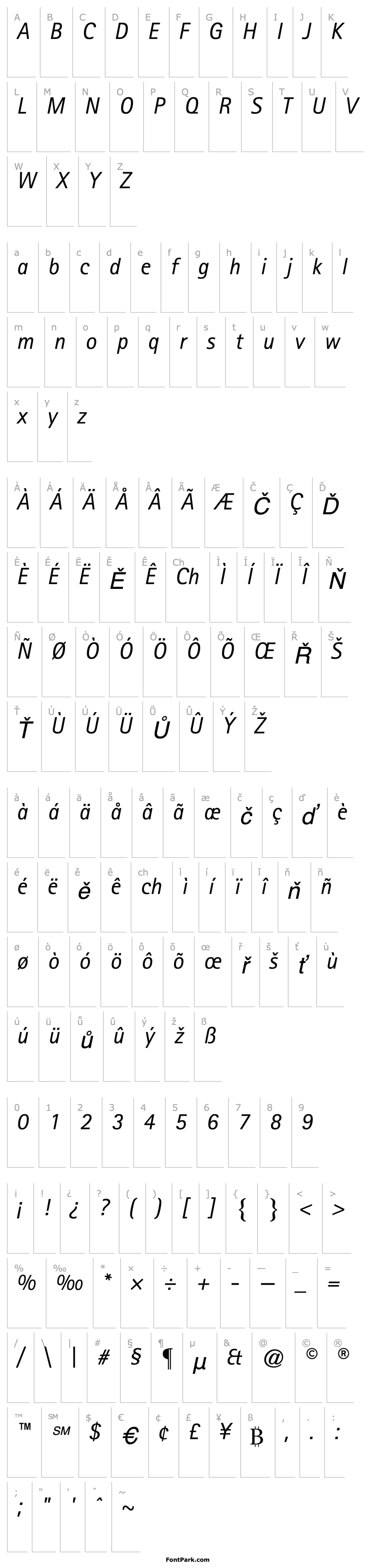 Overview Libre Sans Serif SSi Italic