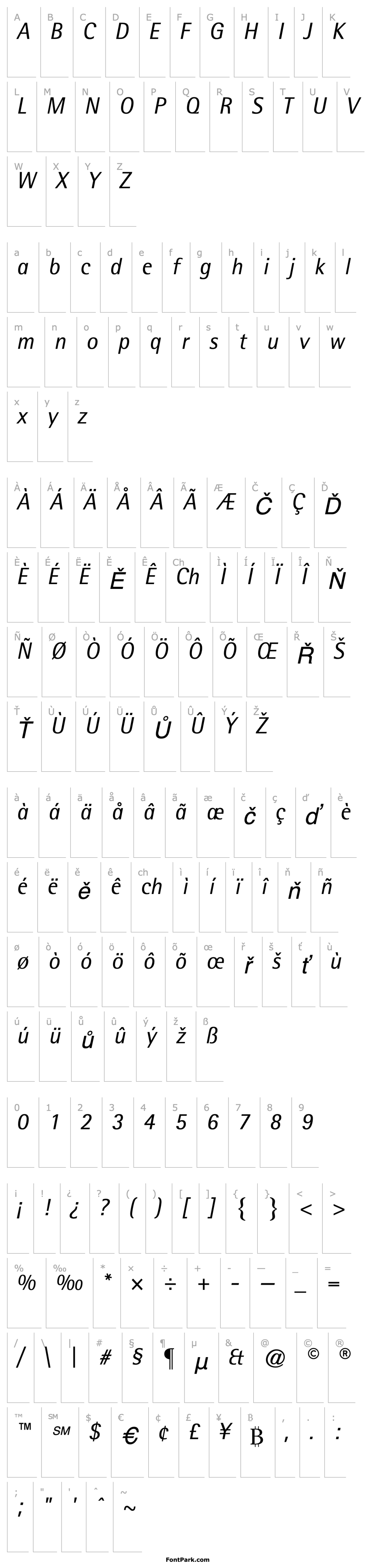 Overview Libre Semi Sans SSi Italic