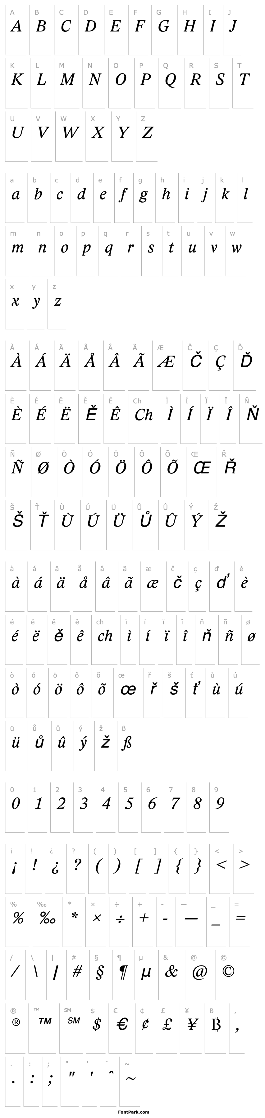 Přehled LidoSTFCE-Italic