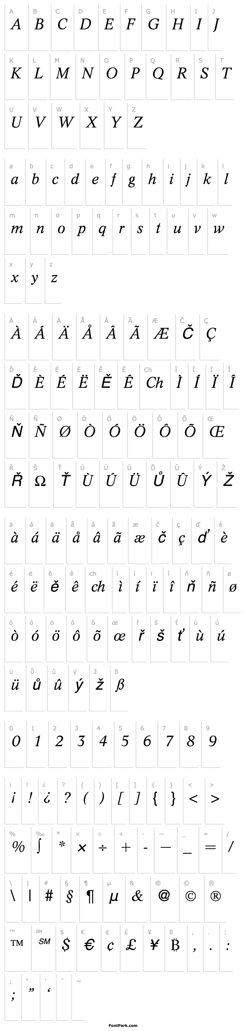 Overview Ligature-RegularItalic