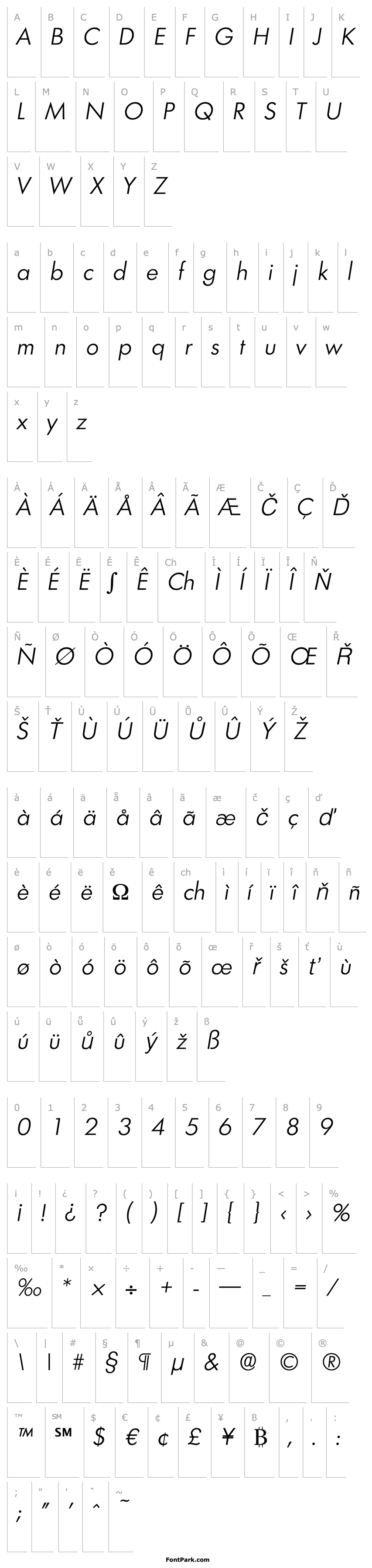 Přehled Limerick-Serial-Light-RegularItalic