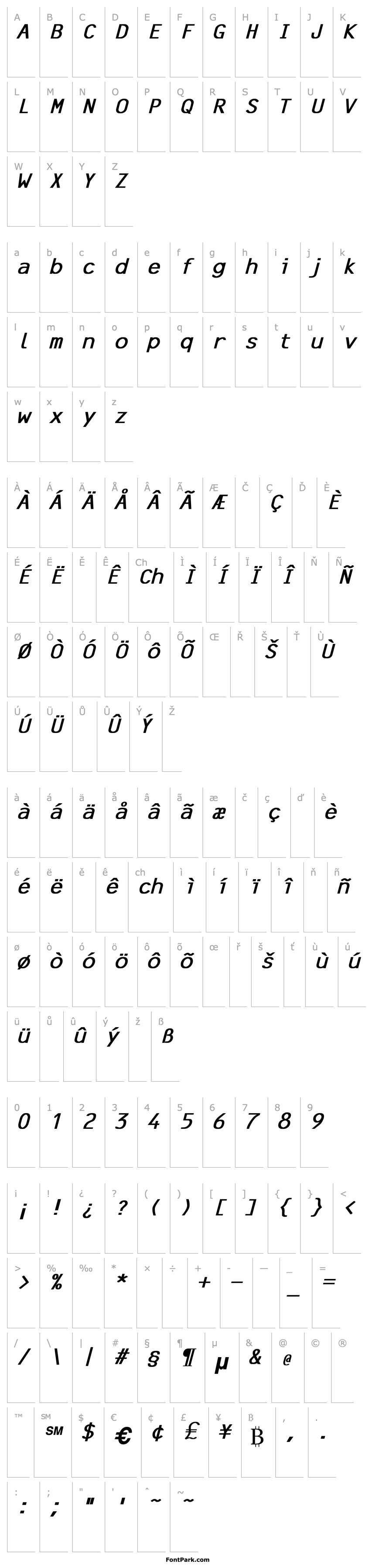 Přehled Line Printer Bold Italic