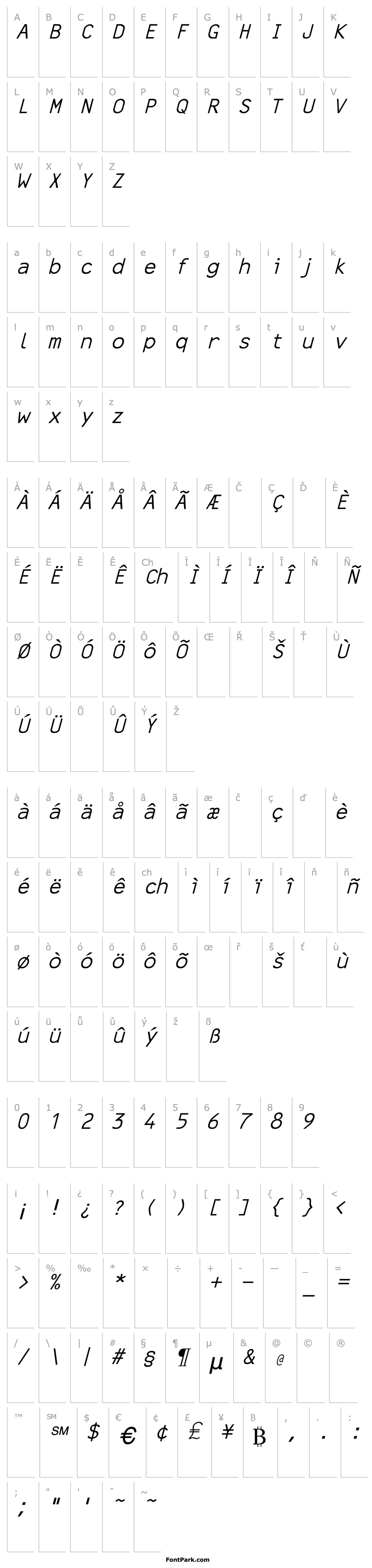 Přehled Line Printer Italic