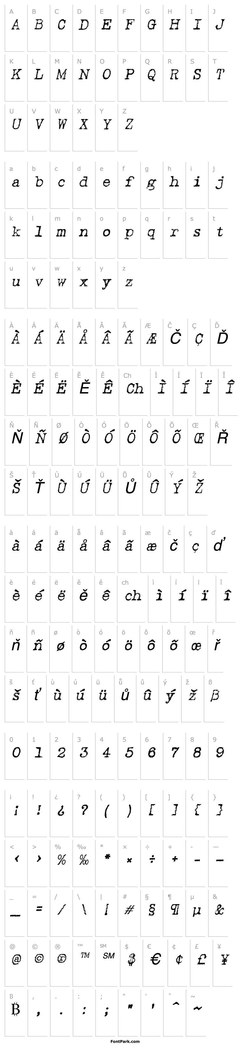 Přehled Linenstroke Italic