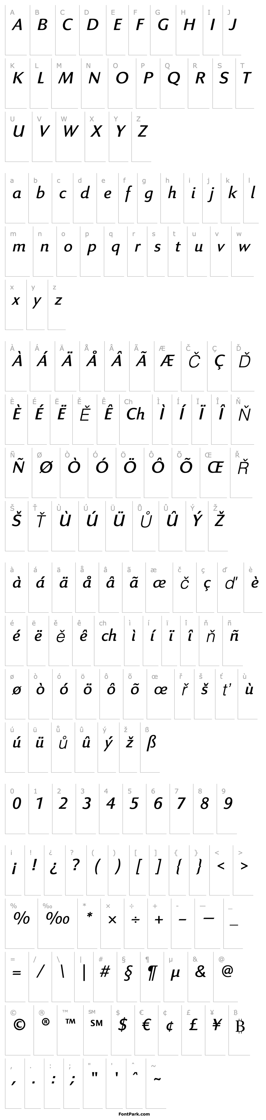 Overview LinexSansStd-LightItalic