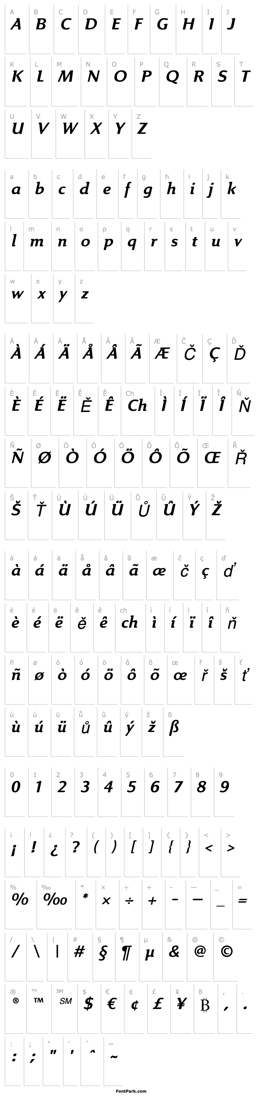 Přehled LinexSweetStd-Italic