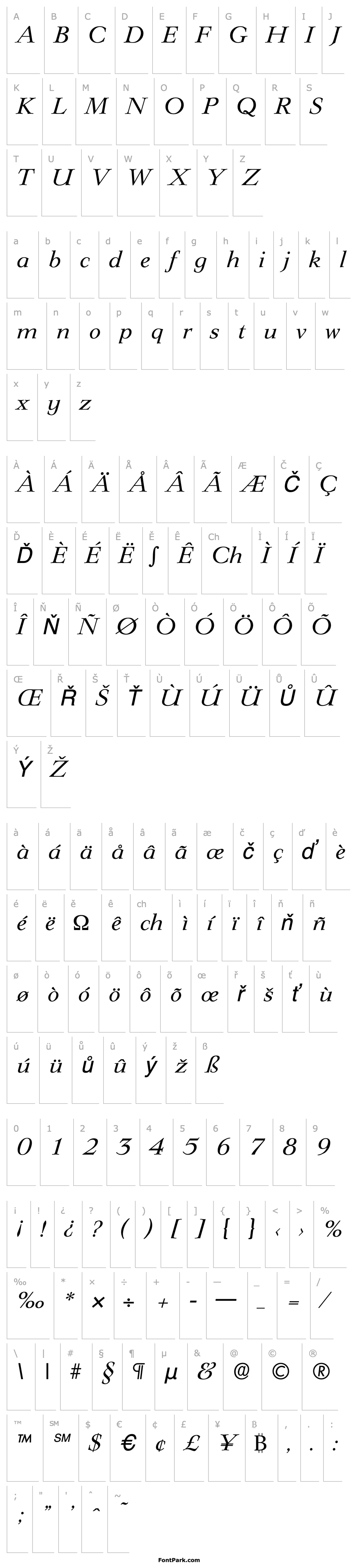 Přehled Lingwood-Serial-RegularItalic