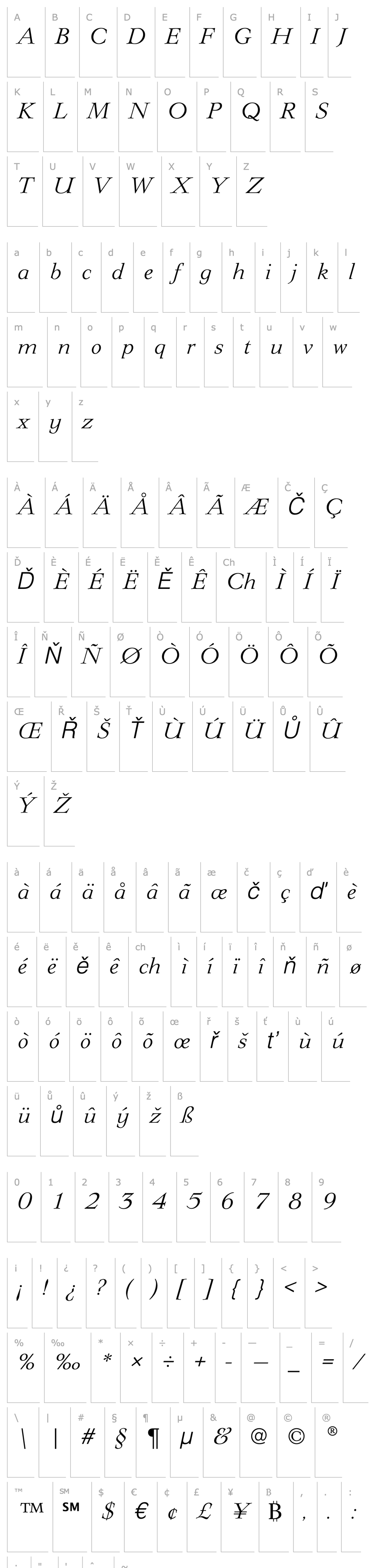 Overview LingwoodEF-LightItalic