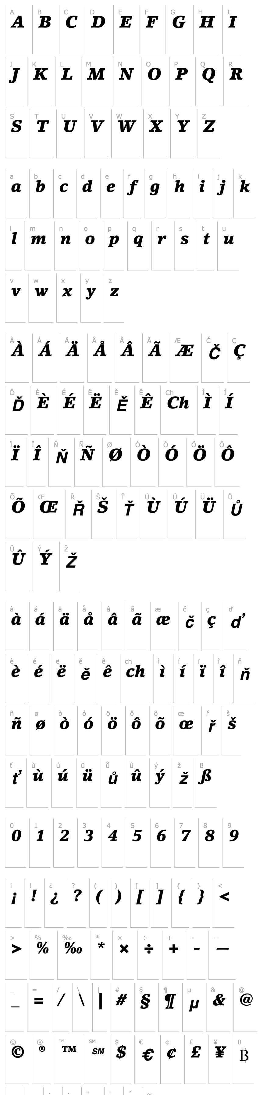 Overview LinoLetter-Black Italic