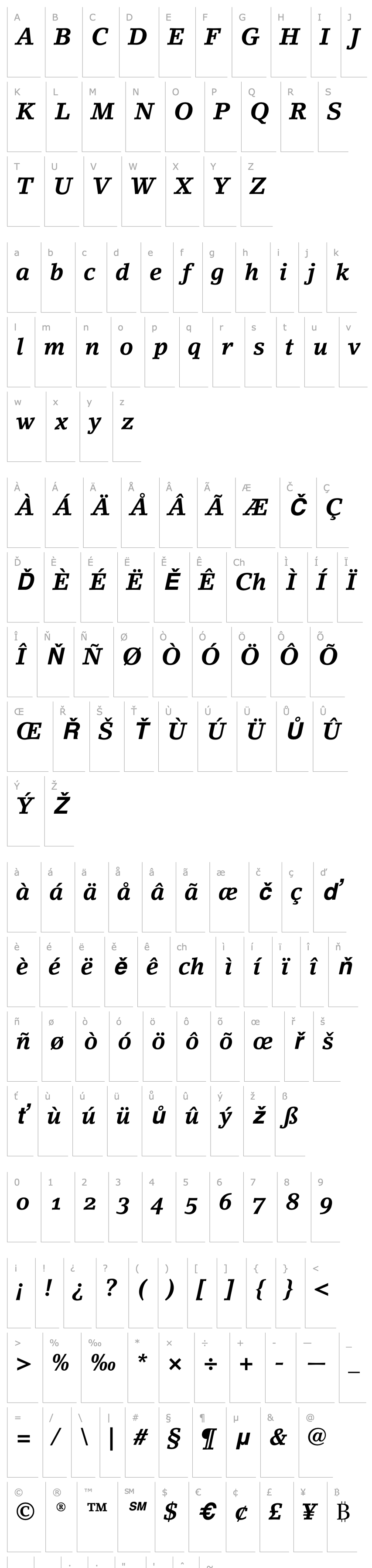 Overview LinoLetter Bold Italic Oldstyle Figures