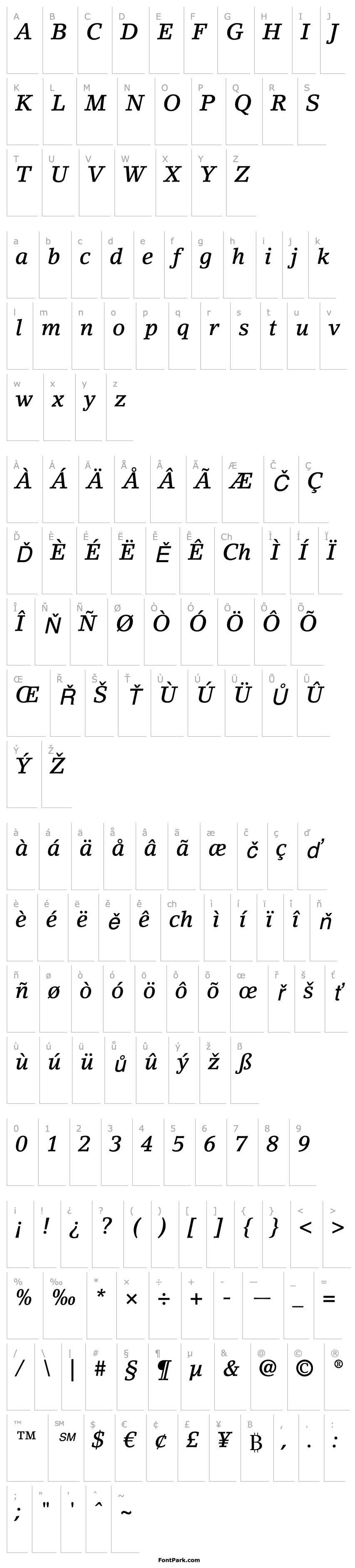 Overview LinoLetterStd-MediumItalic