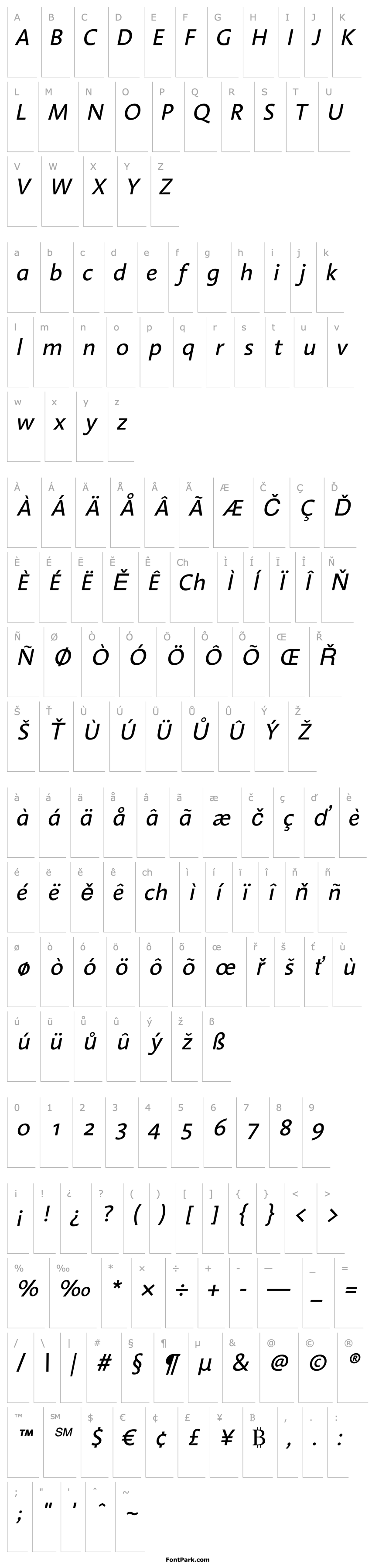 Overview Linotype Aroma Italic