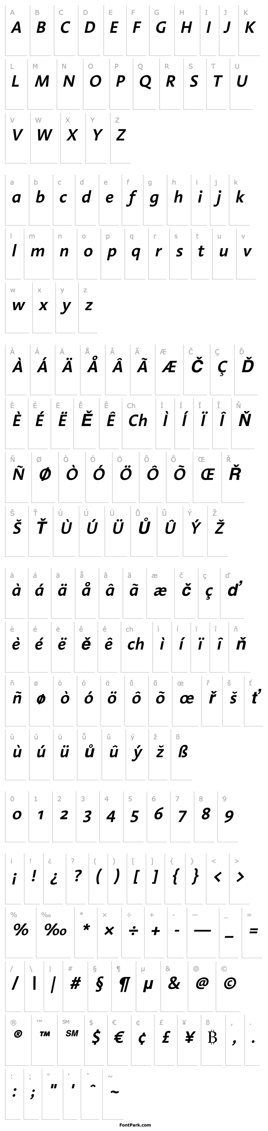 Overview Linotype Aroma Semibold Italic