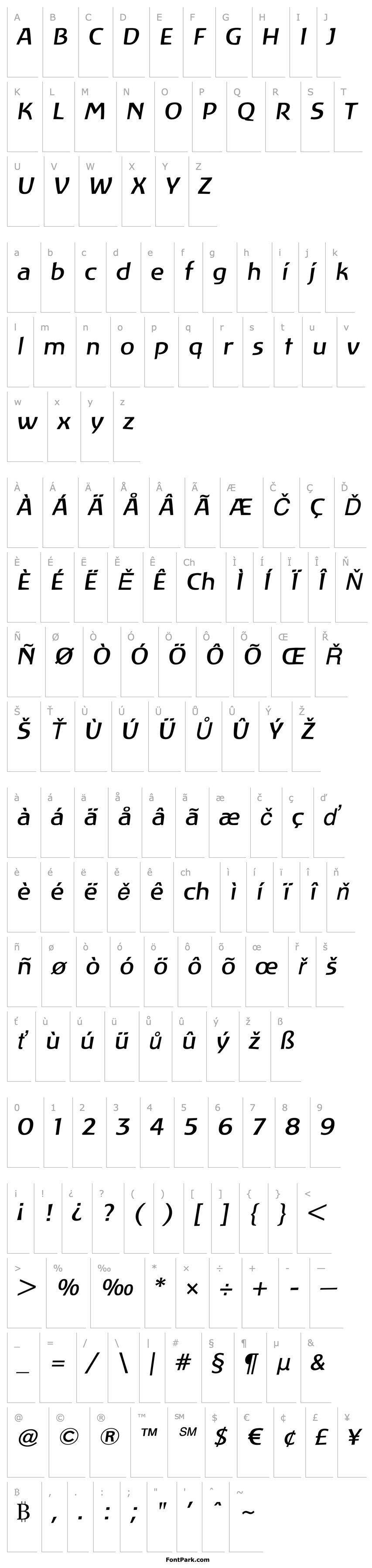 Overview Linotype Atlantis Italic