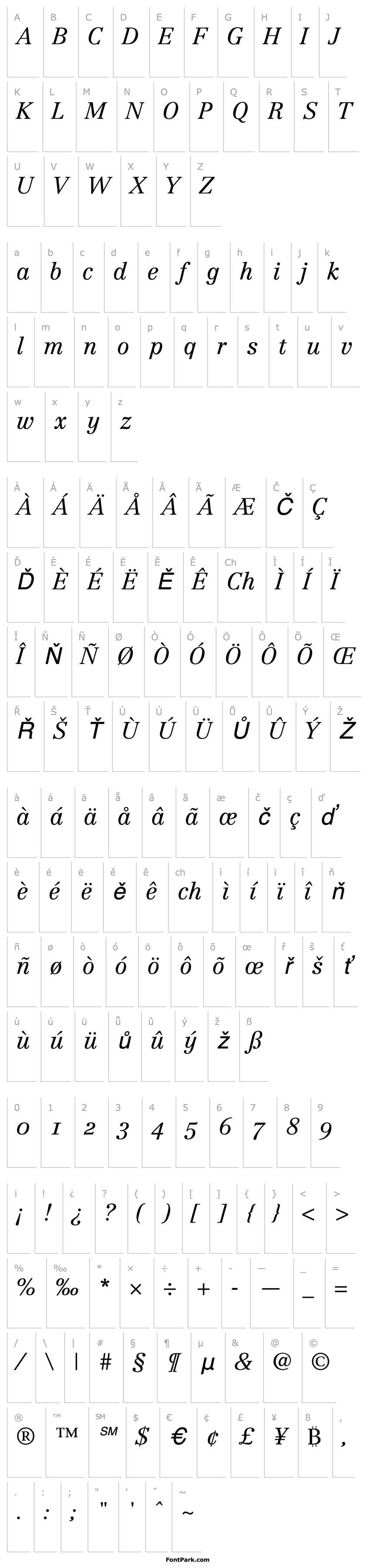 Overview Linotype Centennial 46 Light Italic Oldstyle Figures