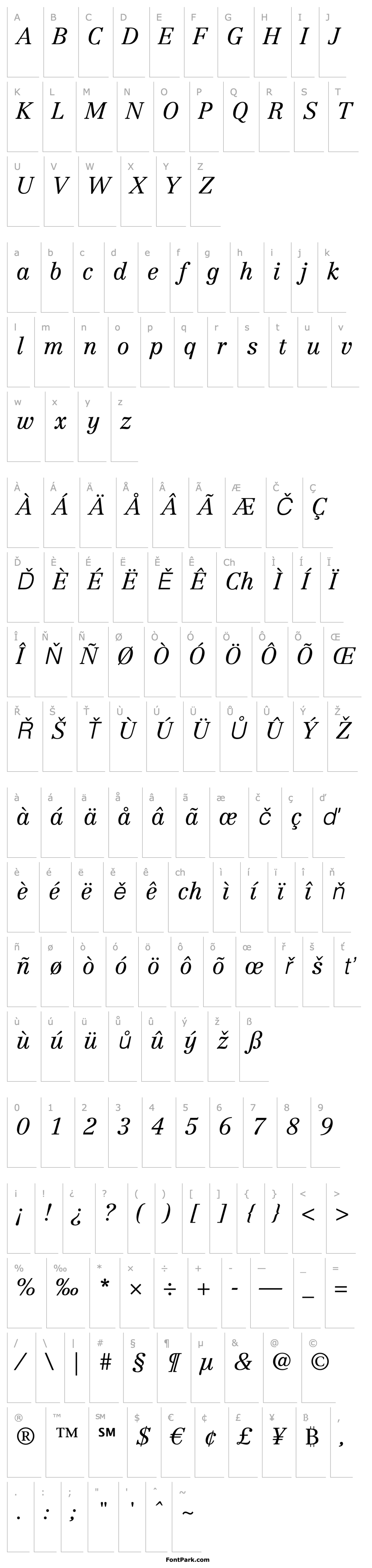 Overview Linotype Centennial LT 46 Light Italic