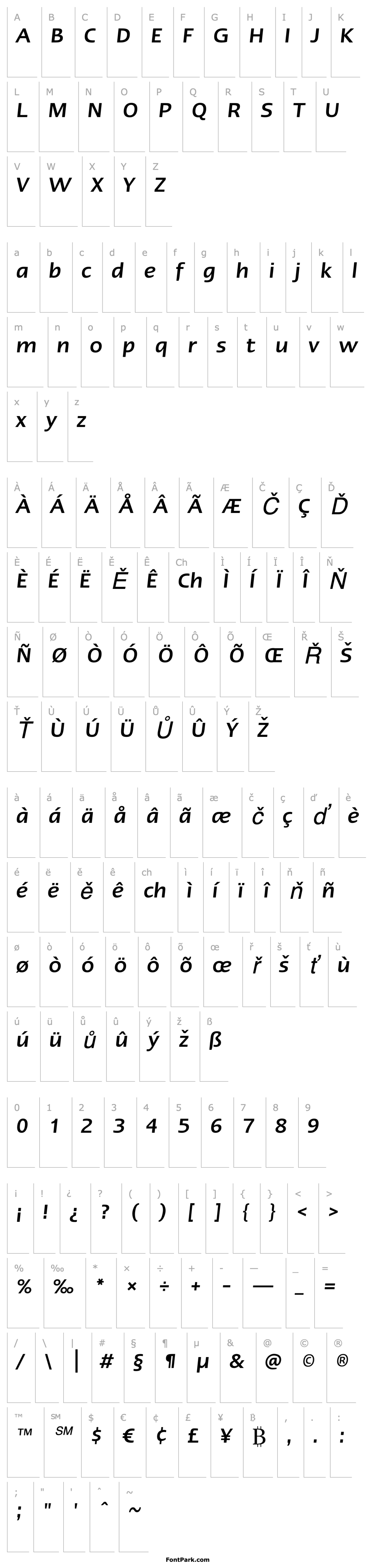 Overview Linotype Ergo Medium Italic