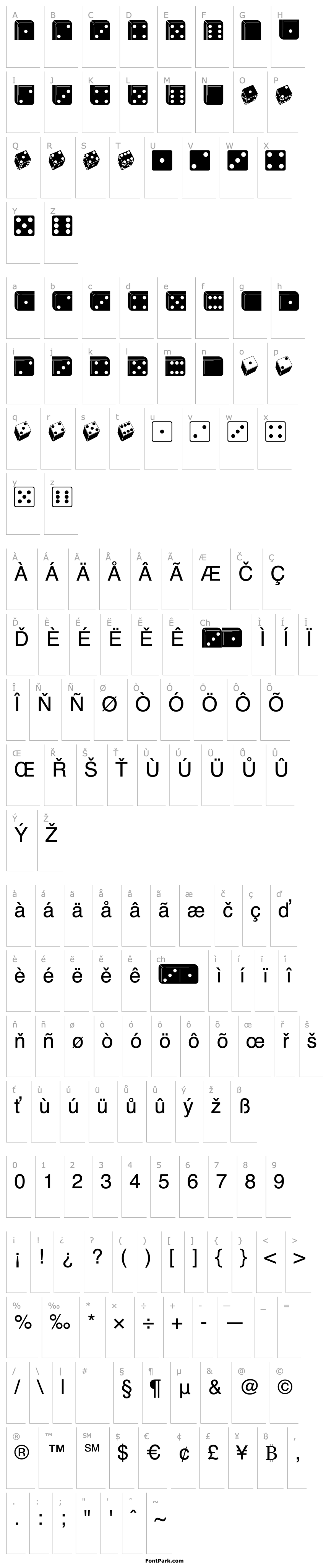 Přehled Linotype Game Pi Dice Dominoes